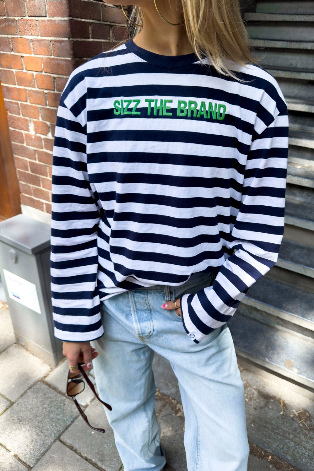 SIZZ THE BRAND Striped Longsleeve Navy