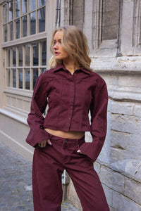 Frame Denim Blouse Burgundy