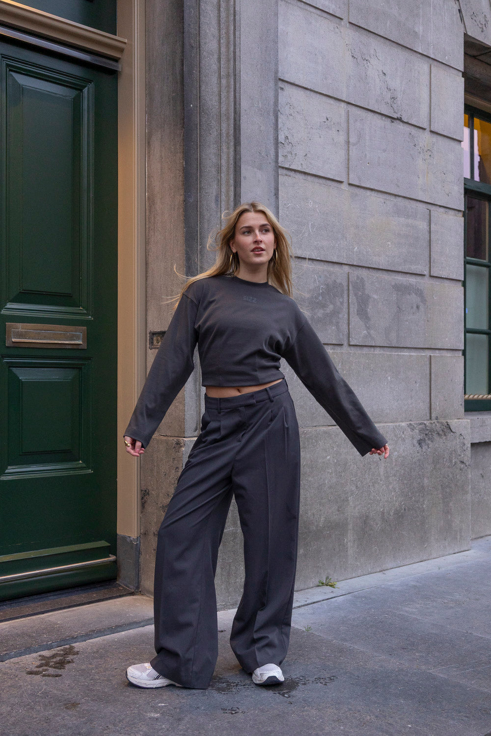 Tailored Longsleeve Donker Grijs