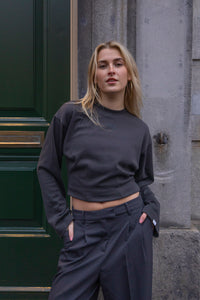 Tailored Longsleeve Donker Grijs