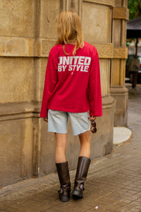 UNITED BY STYLE Langarmshirt Rot