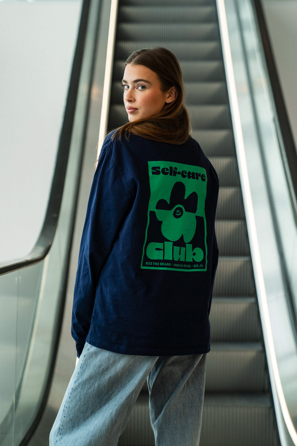 Self-Care Club Longsleeve Navy