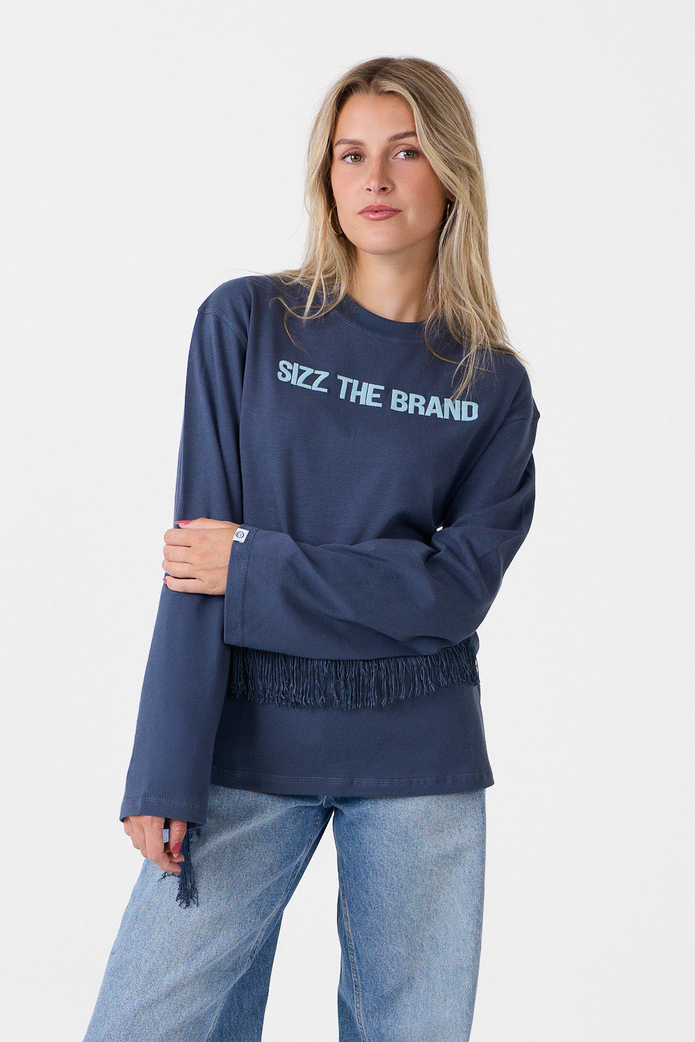 Langærmet T-shirt Fringes Blå