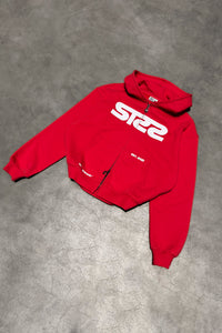Essential Zipped Hoodie Red