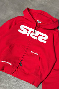 Essential Zipped Hoodie Red