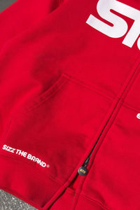 Essential Zipped Hoodie Red