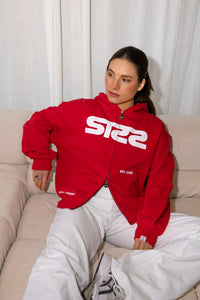 Essential Zipped Hoodie Red