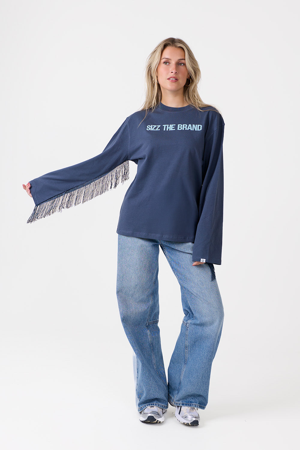 Langærmet T-shirt Fringes Blå