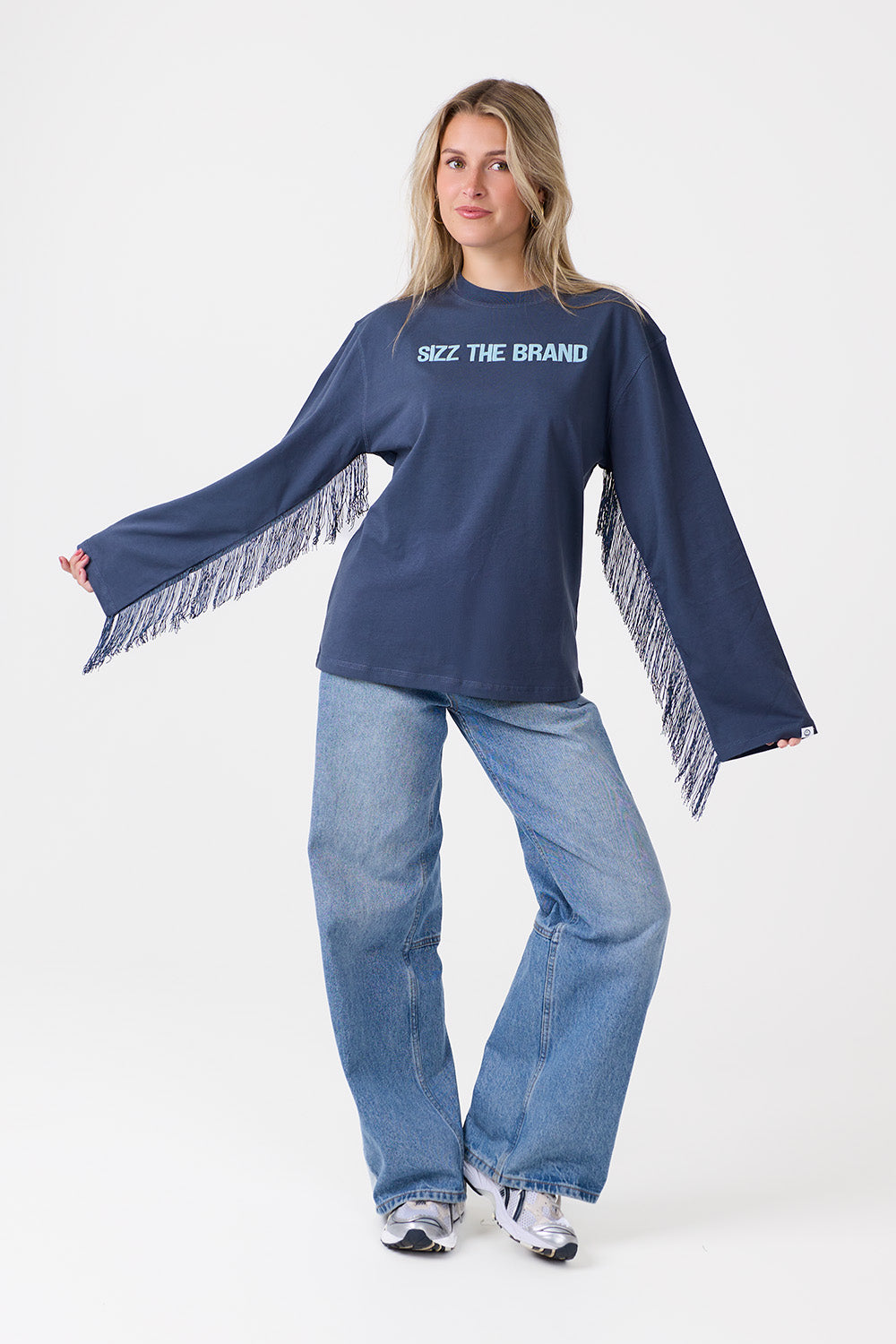 Langærmet T-shirt Fringes Blå