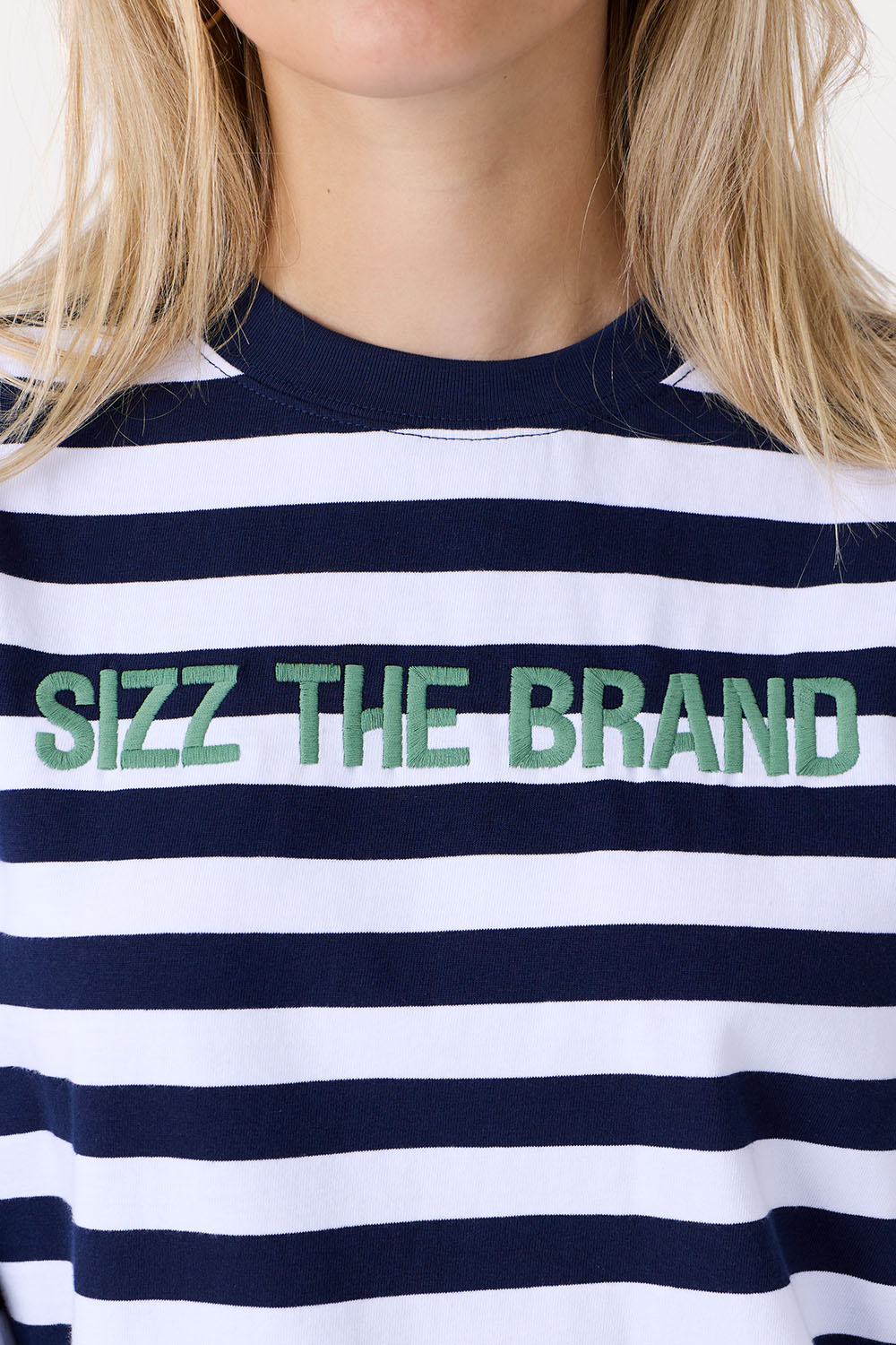 Stribet Langærmet T-shirt Navy