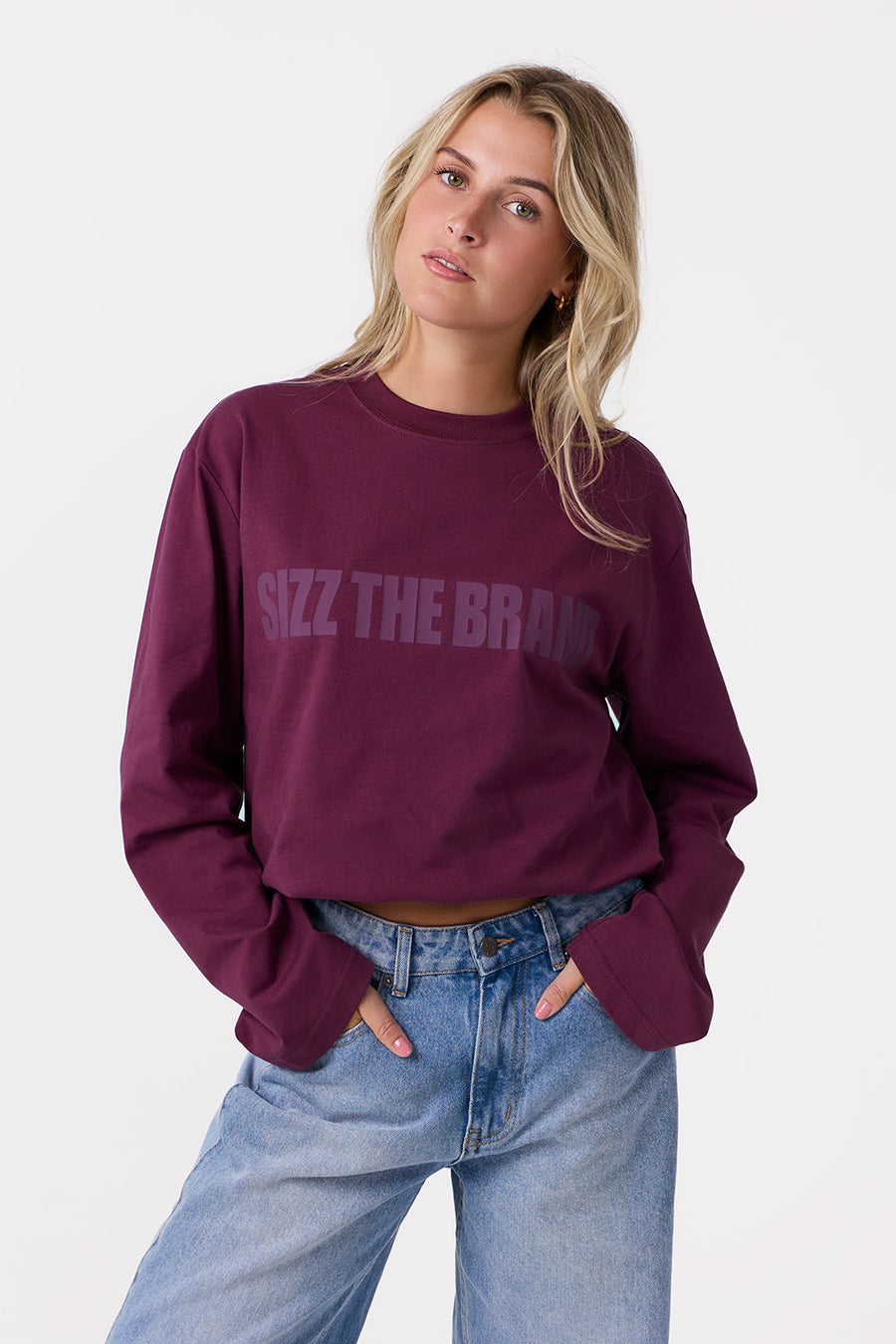 SIZZ THE BRAND Langarmshirt Bordeaux