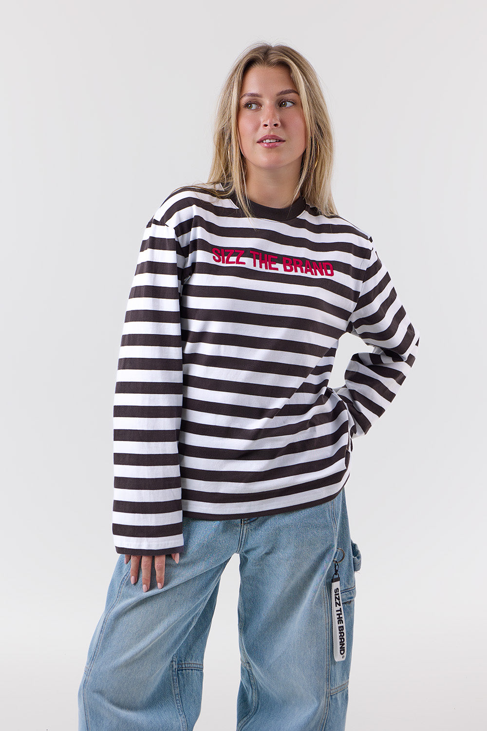 Stribet Langærmet T-shirt Brun