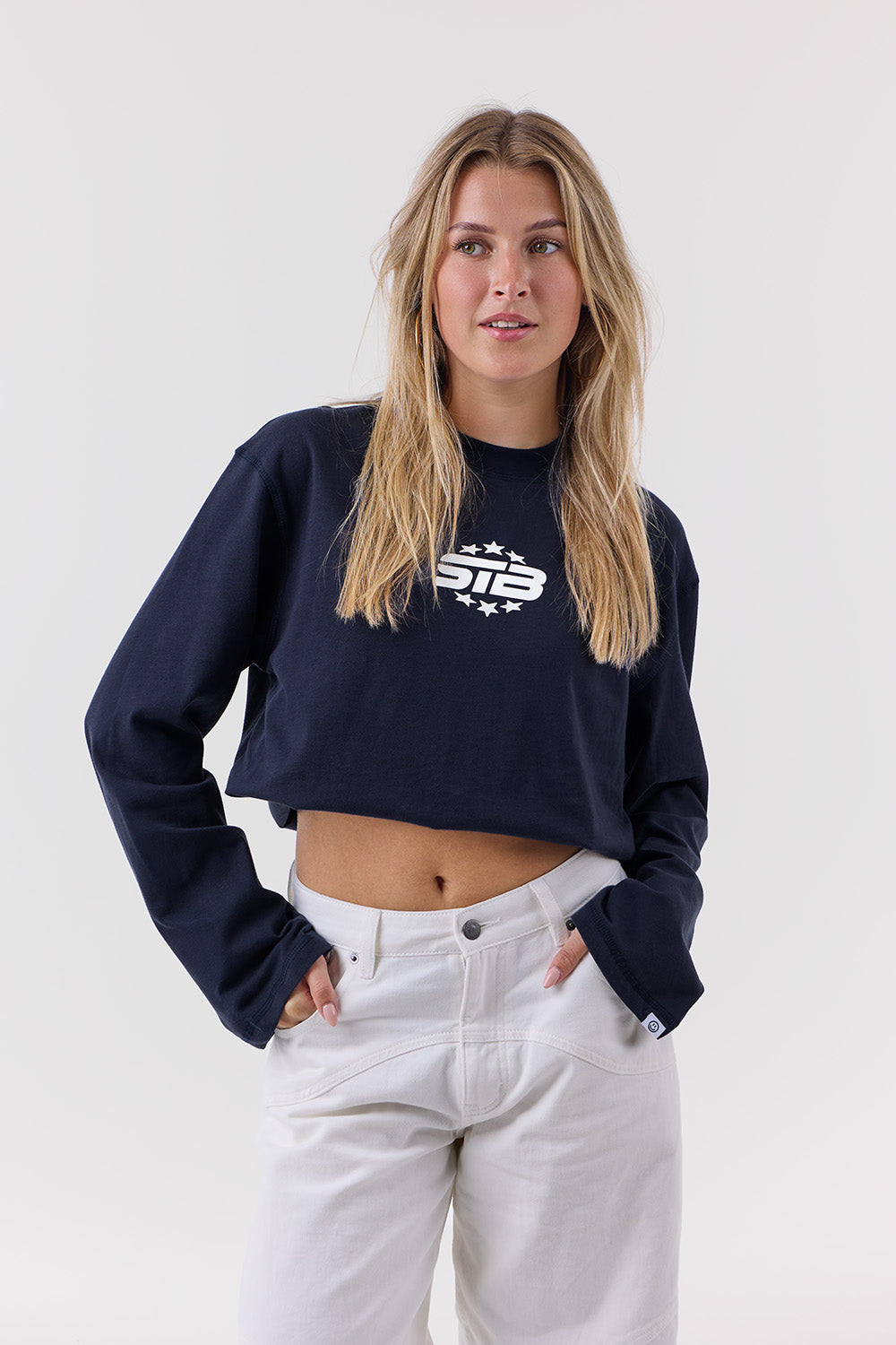 STB Stars Langærmet T-shirt Navy