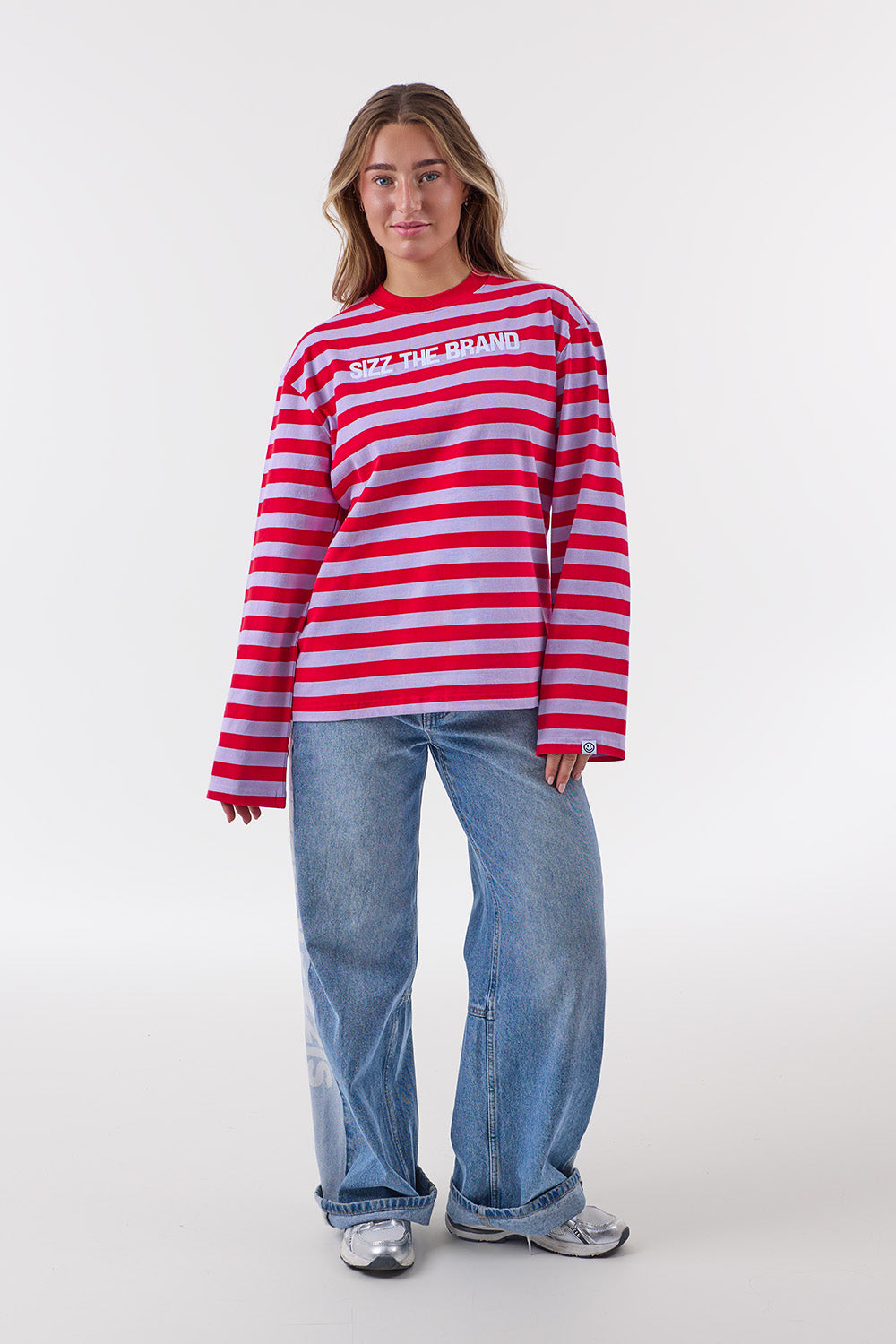 Stribet Langærmet T-shirt Rød