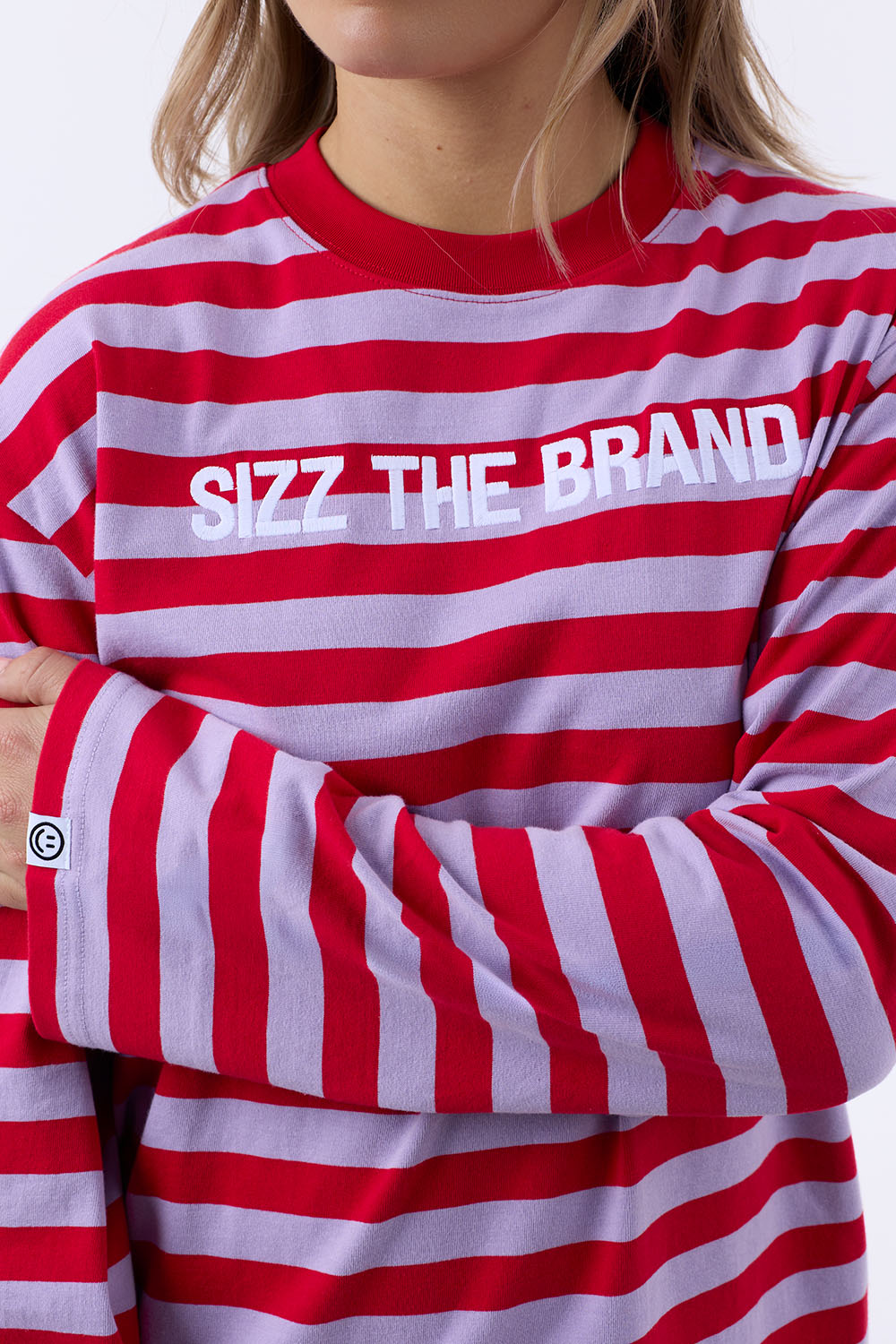 Stribet Langærmet T-shirt Rød