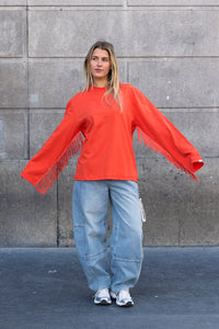 Longsleeve Fringes Orange