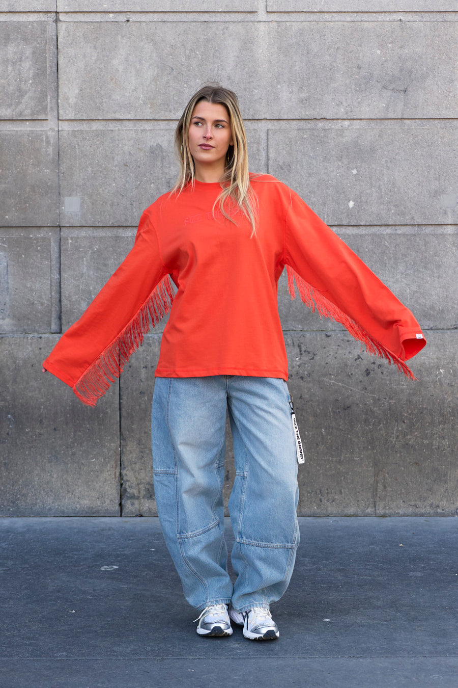 Longsleeve Fringes Orange