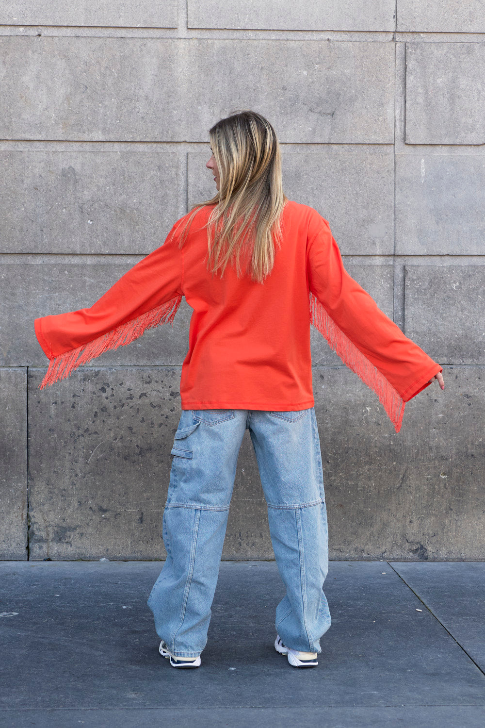 Longsleeve Fringes Orange
