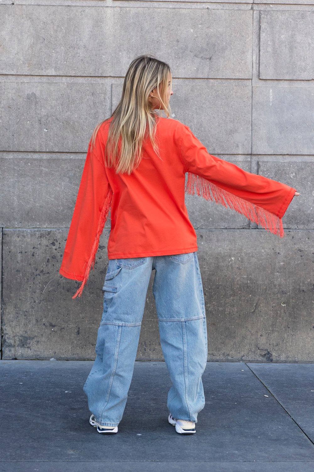 Longsleeve Fringes Orange