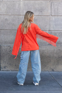 Longsleeve Fringes Orange