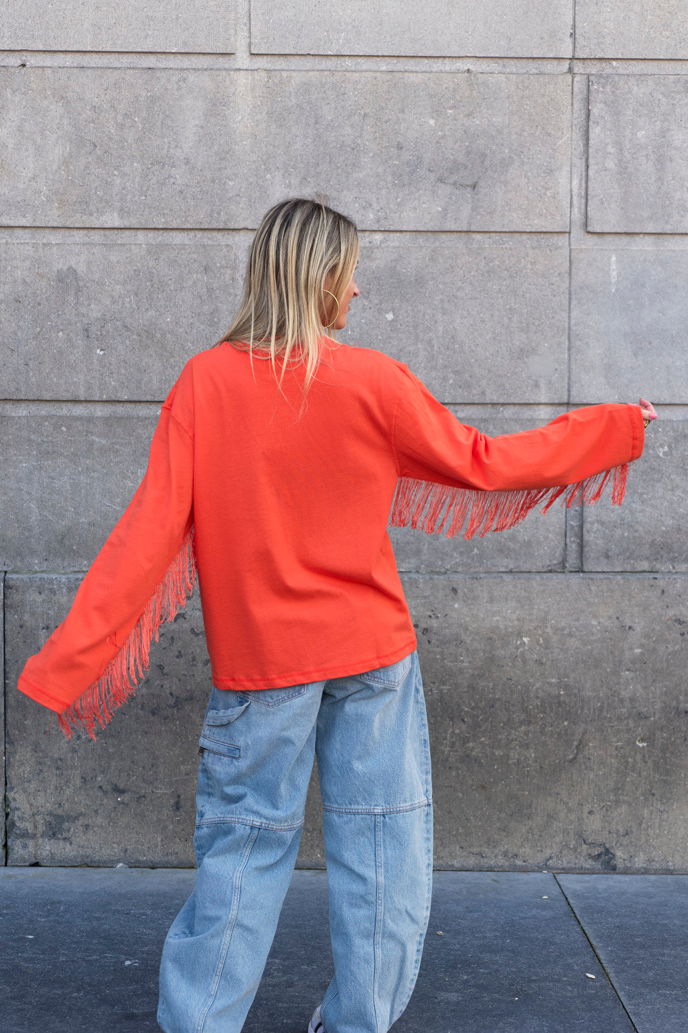 Longsleeve Fringes Orange