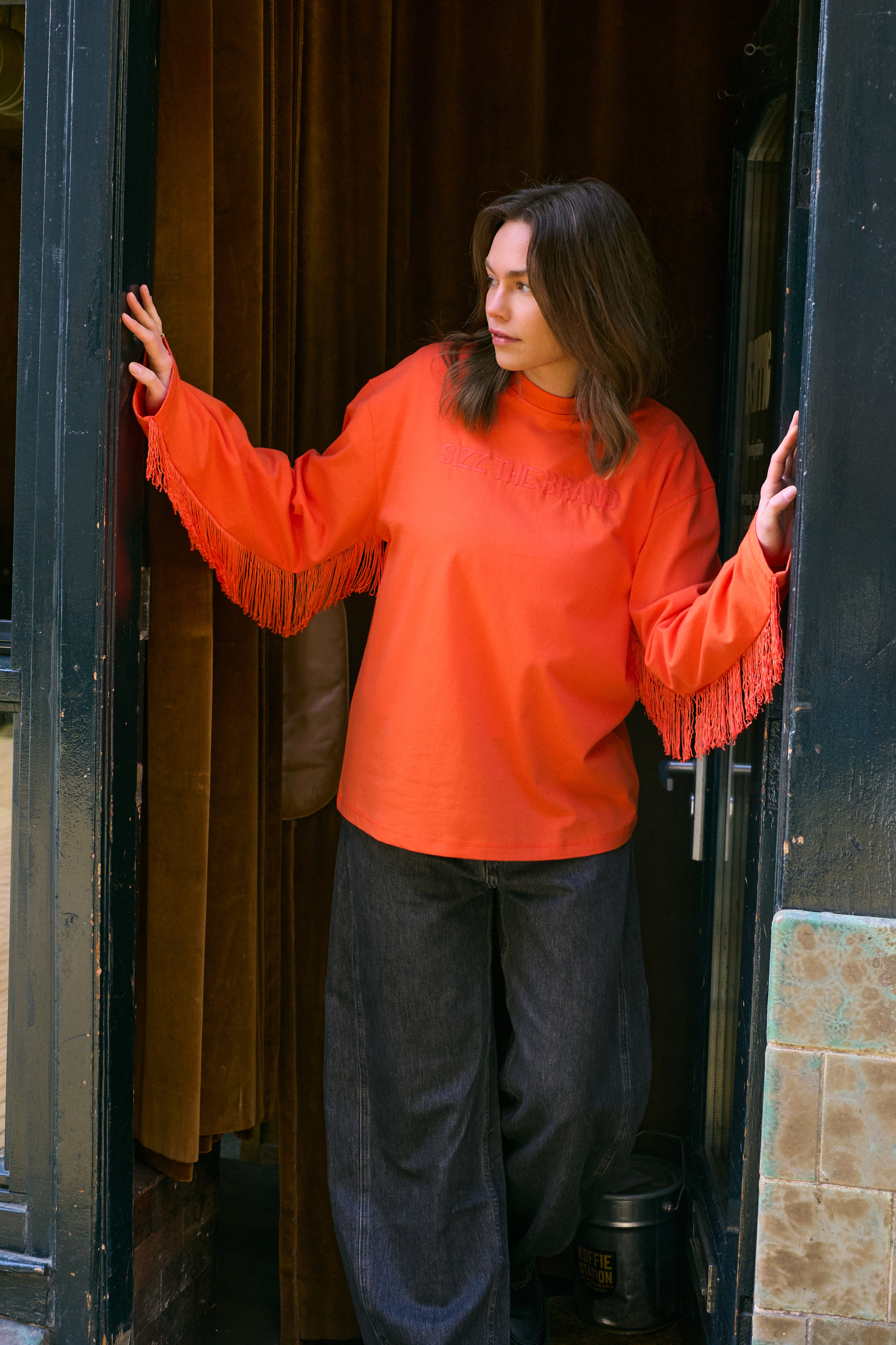 Longsleeve Fringes Orange