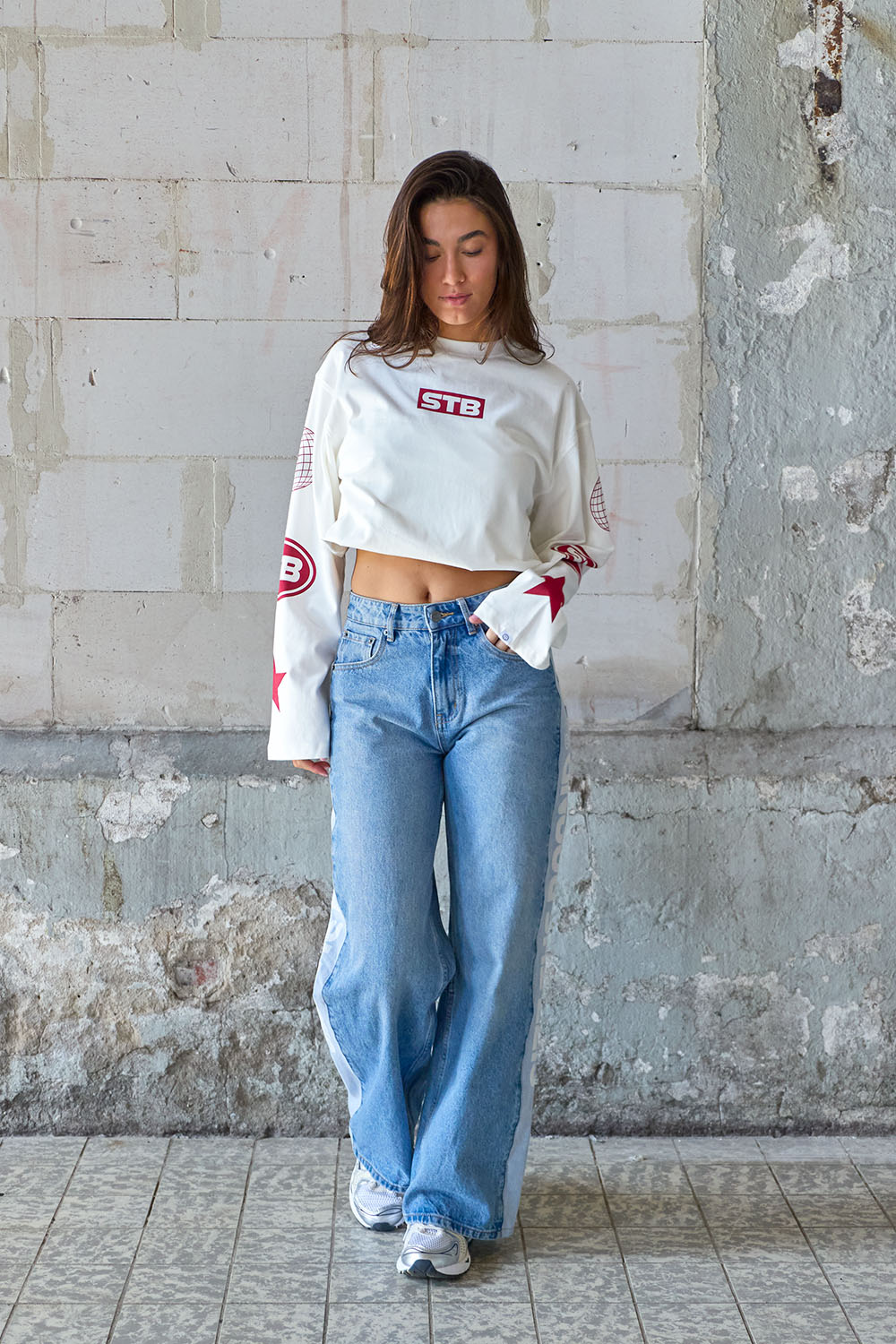 STB Signal Langarmshirt Weiß