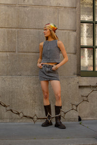 Denim Skort Grey