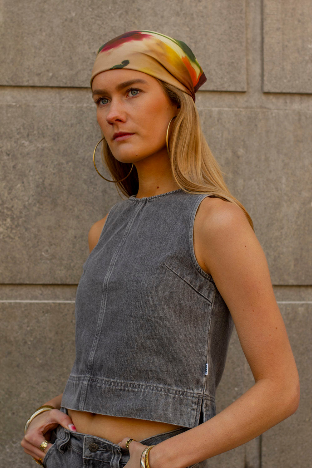 Denim Top Grey