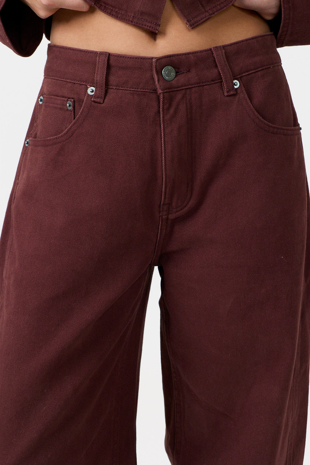 Frame Barrel Jeans Burgundy