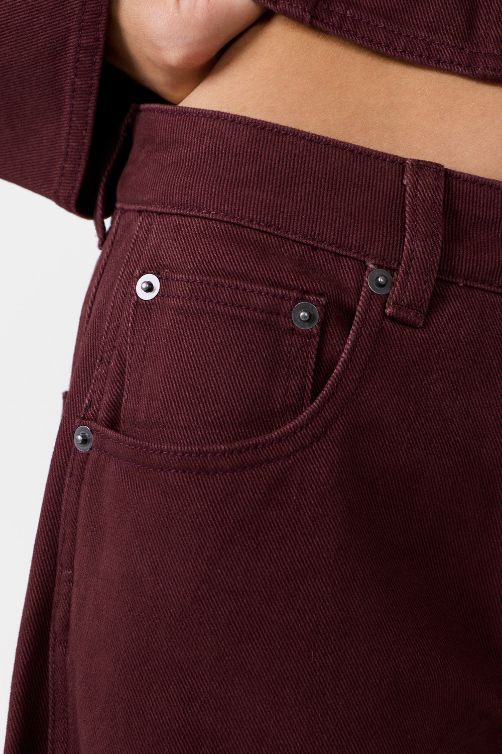 Frame Barrel Jeans Burgundy