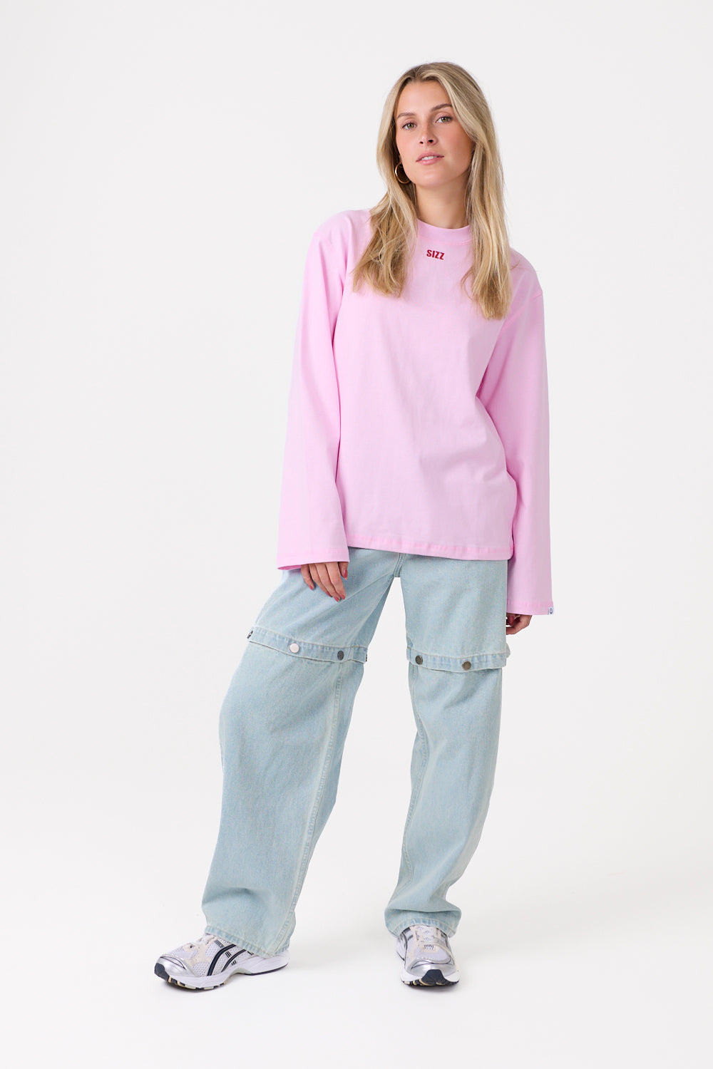 Polka Dot Langærmet T-shirt Pink