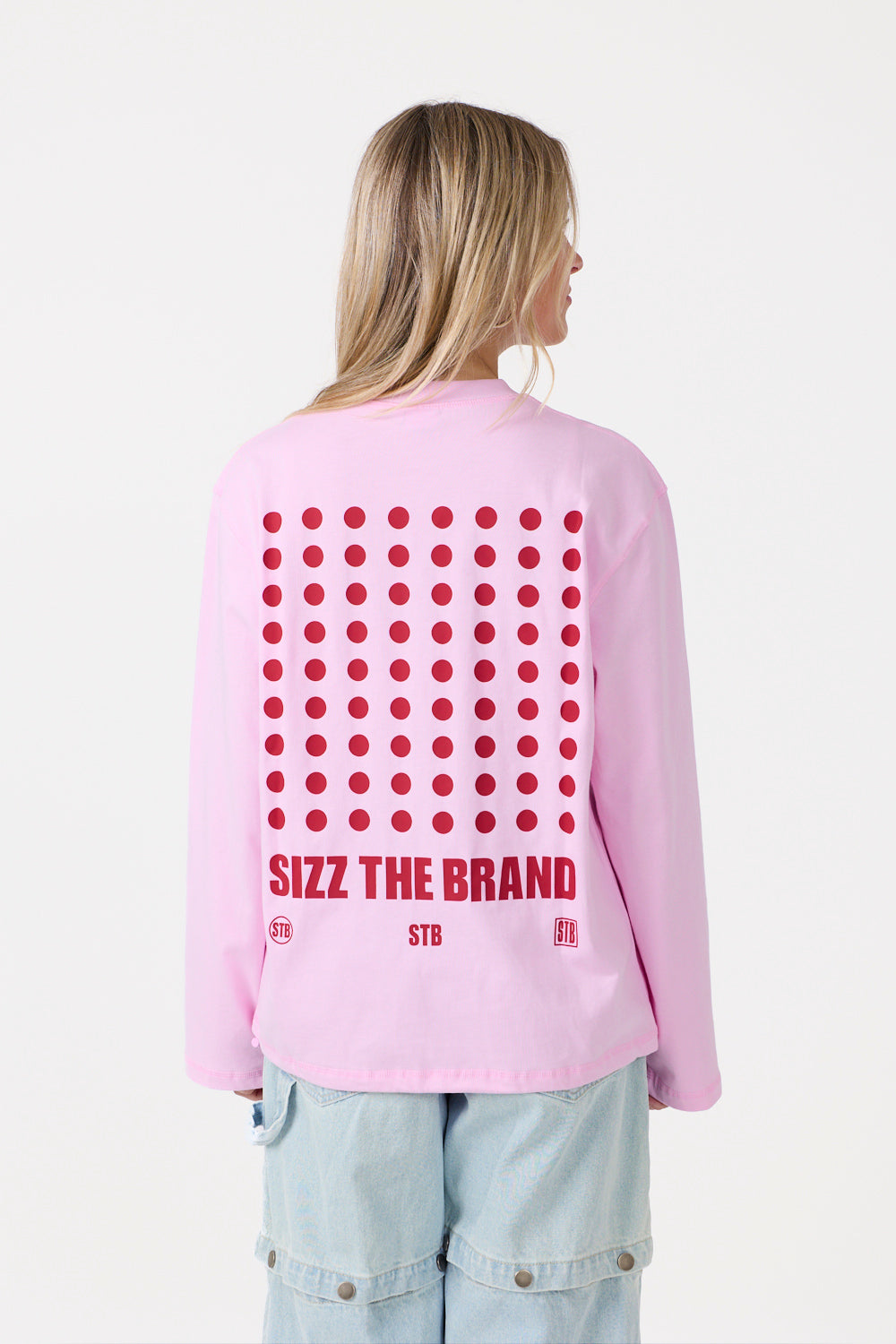 Polka Dot Langærmet T-shirt Pink