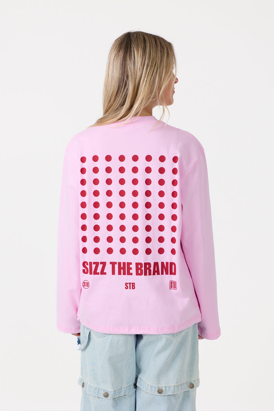 Polka Dot Langarmshirt Pink