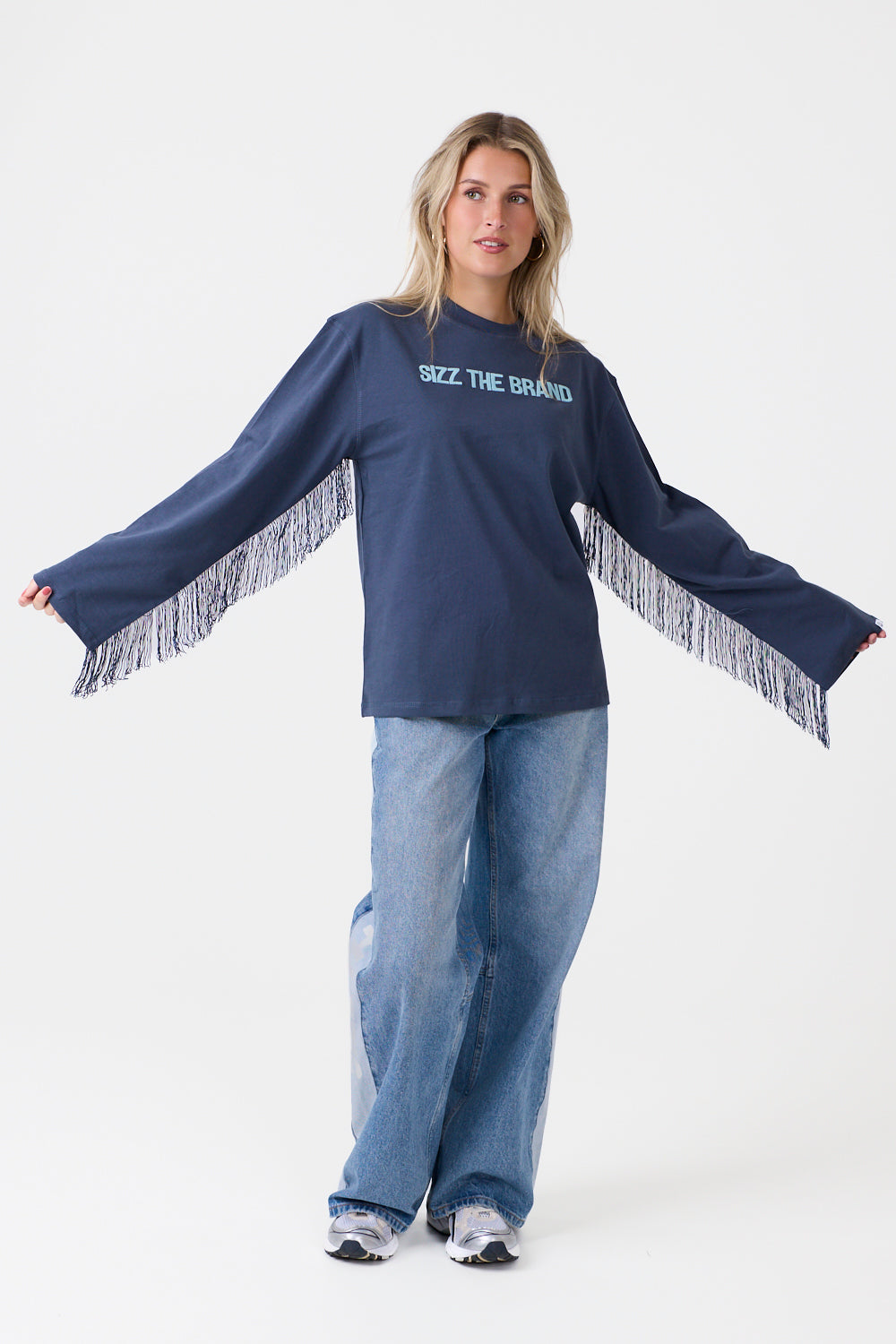 Langærmet T-shirt Fringes Blå