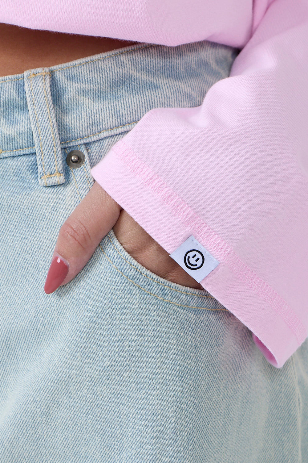 Polka Dot Langærmet T-shirt Pink
