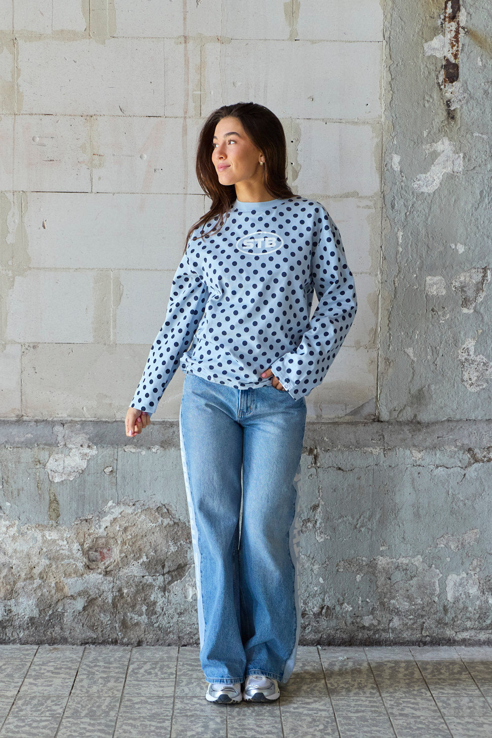 Infinite Dot Longsleeve Blau