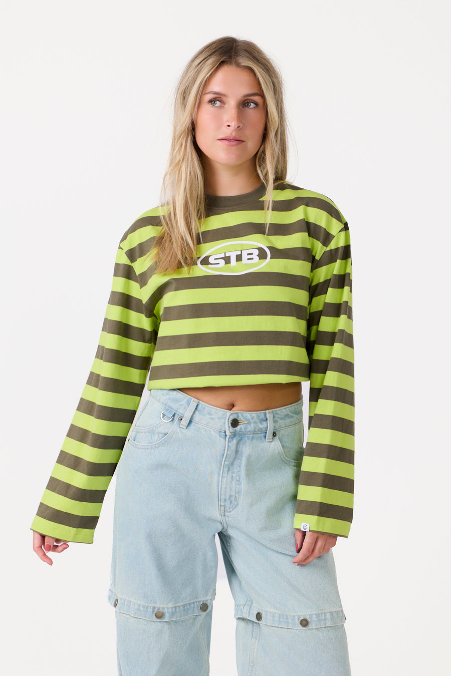 Infinite Gestreepte Longsleeve Lime