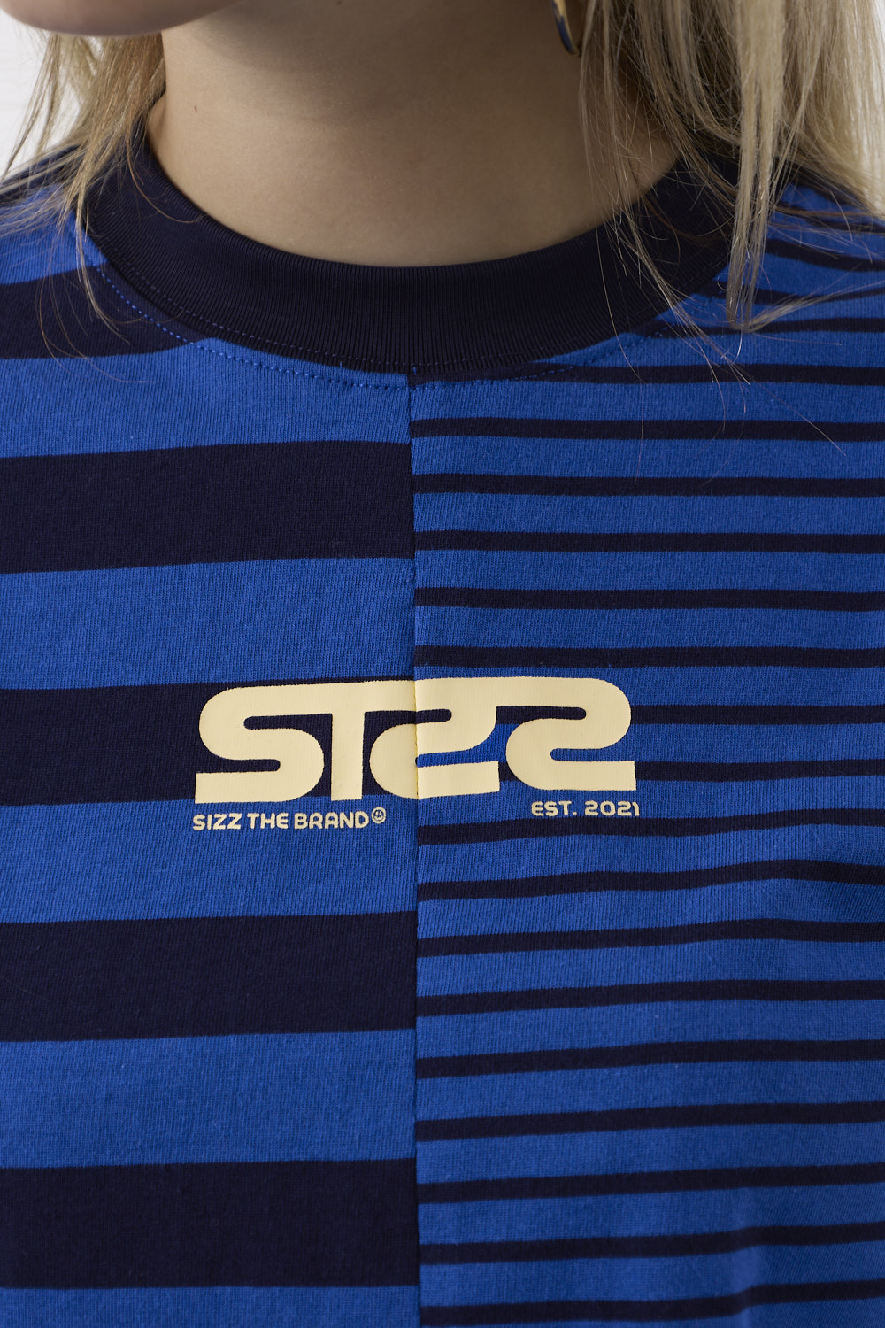 Essential Stribet Langærmet T-shirt Blå