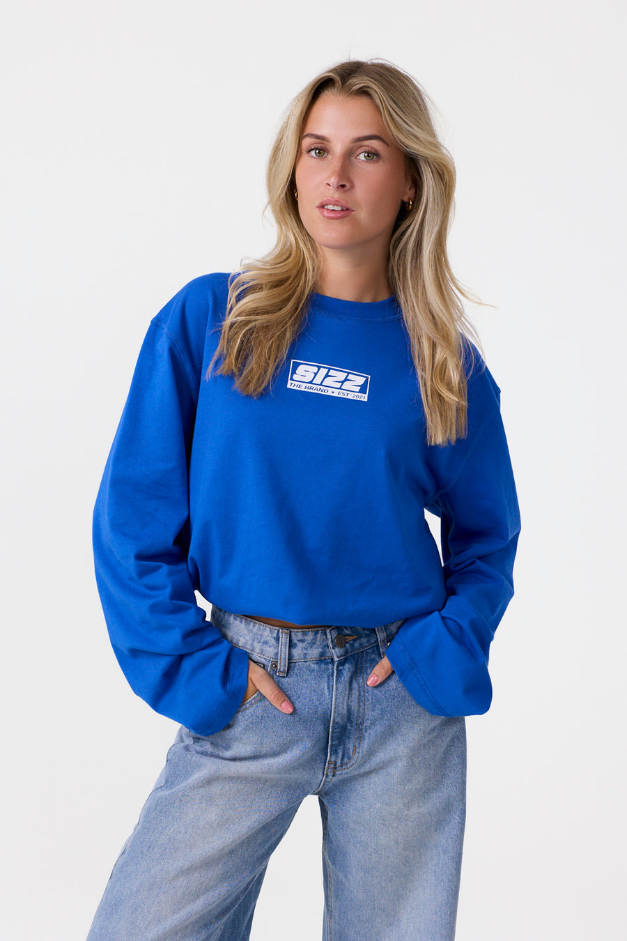 Box Langarmshirt Blau