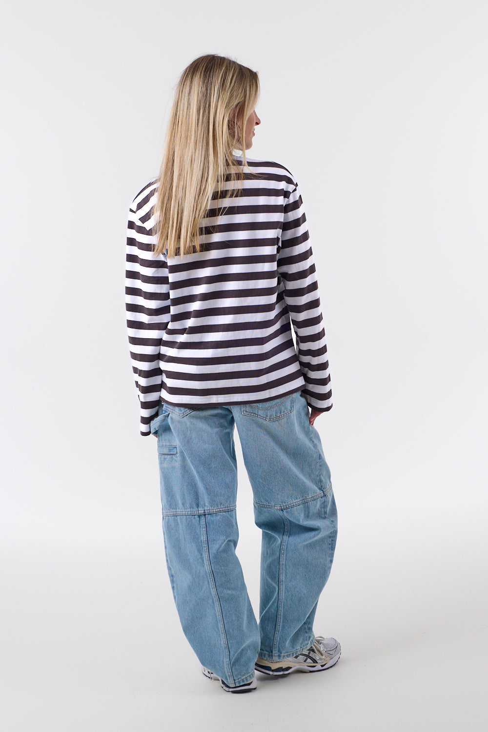 Stribet Langærmet T-shirt Brun