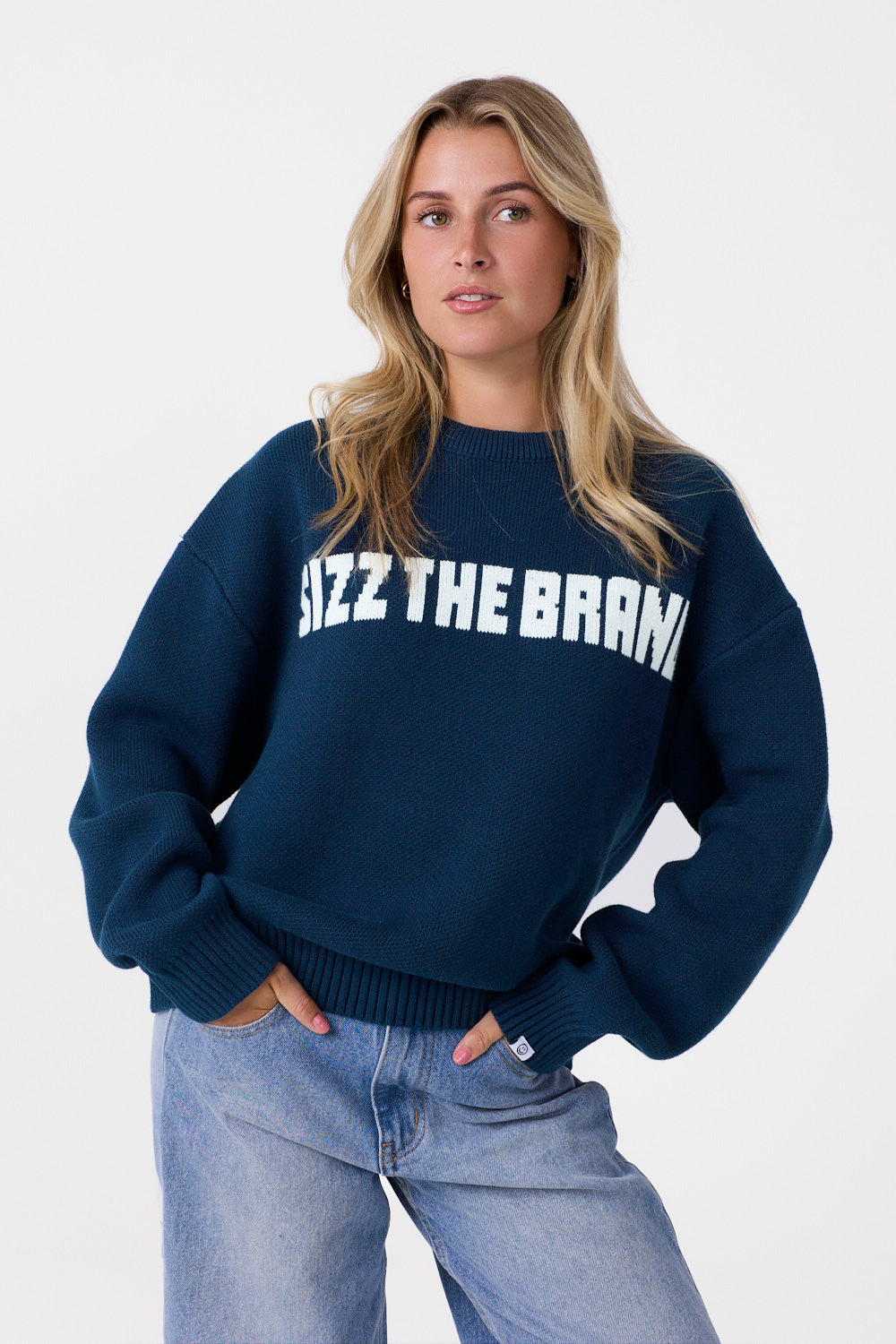 SIZZ THE BRAND Strik-sweater Navy