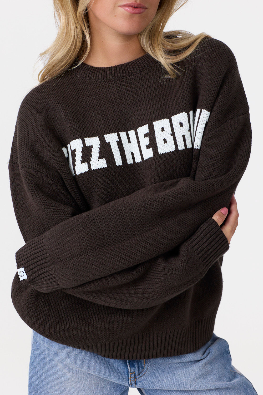 SIZZ THE BRAND Strik-sweater Brun