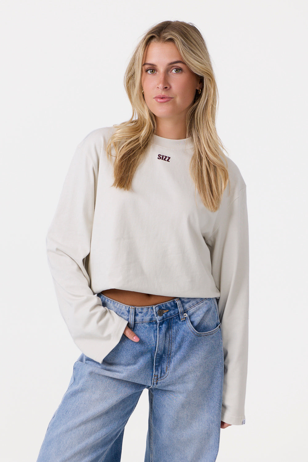 Wave Langarmshirt Grau