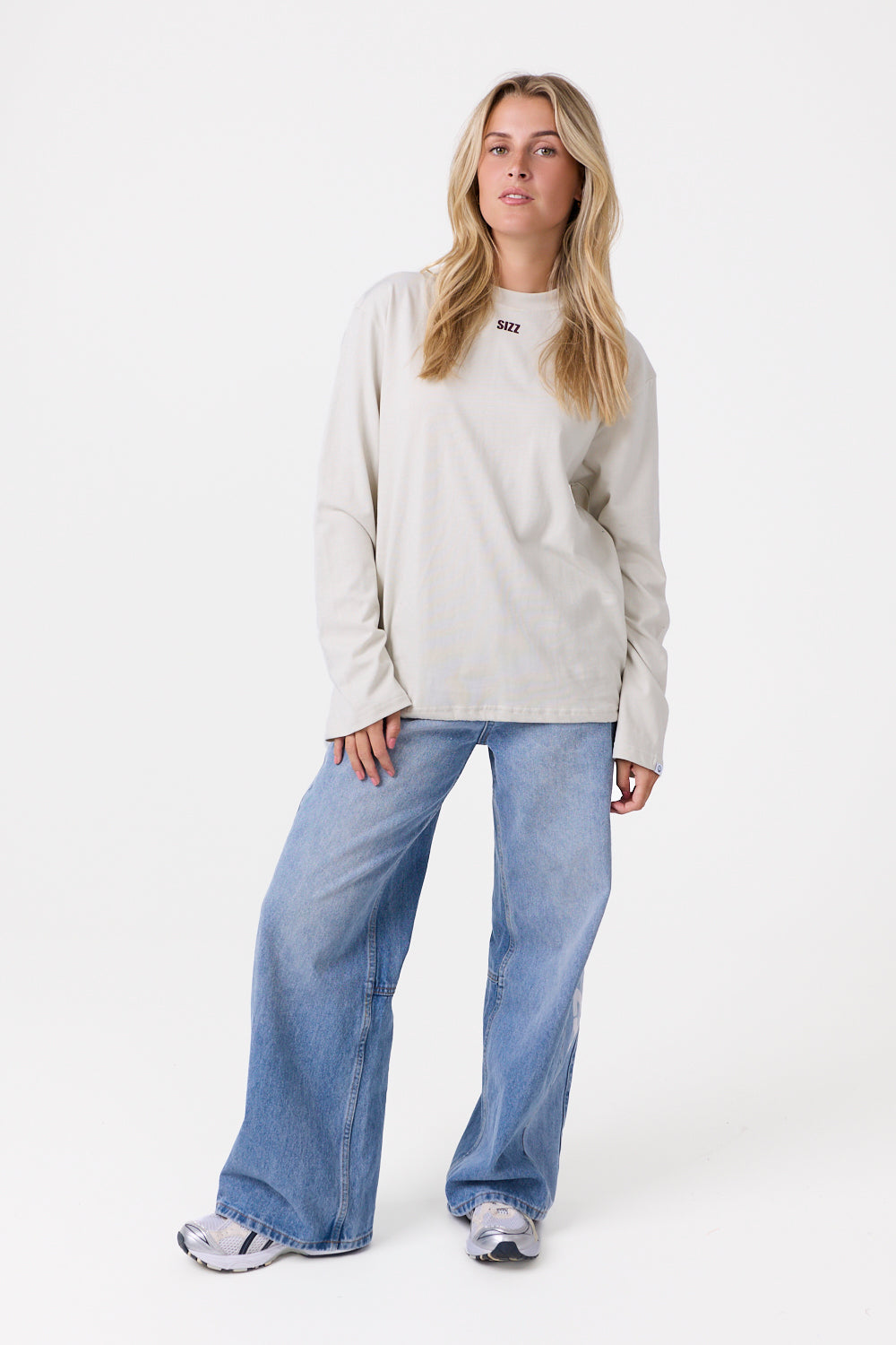 Wave Langarmshirt Grau
