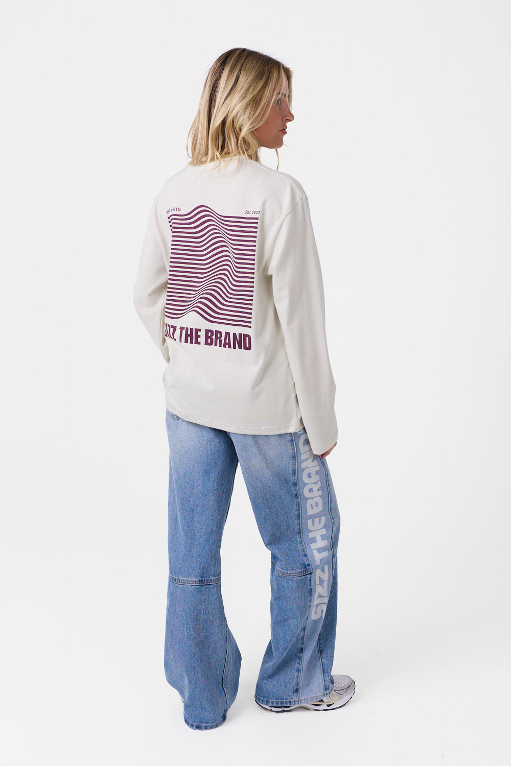 Wave Langarmshirt Grau