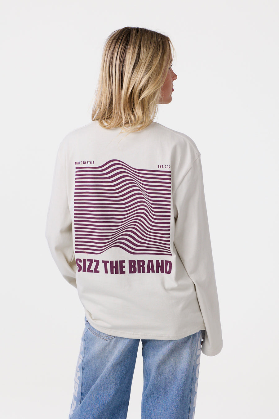 Wave Langarmshirt Grau