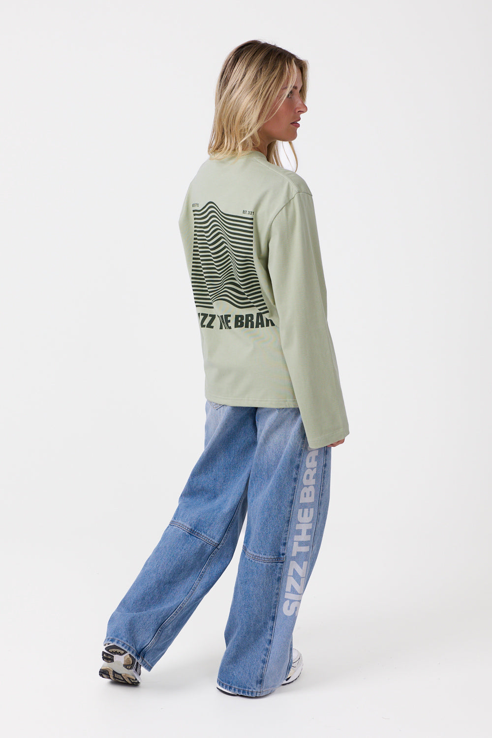 Wave Langarmshirt Grün
