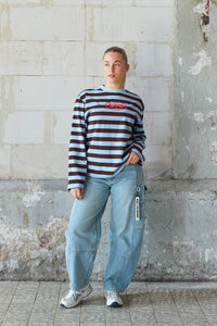 Infinite Striped Longsleeve Blau