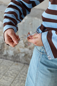 Infinite Striped Longsleeve Blau
